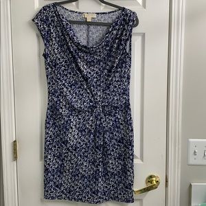 NWOT Michael Kors blue patterned cinched dress